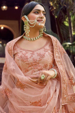 Light Peach Georgette A Line Lehenga