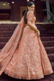 Light Peach Georgette A Line Lehenga