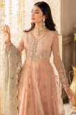 Light Peach Net Embroidered A Line Lehenga 