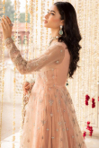 Light Peach Net Embroidered A Line Lehenga 
