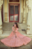 Light Peach Sequins Embroidered Bridesmaid Lehenga 