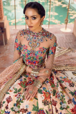 Light Peach Silk Embroidered Lehenga