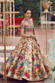 Light Peach Silk Embroidered Lehenga