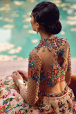Light Peach Silk Embroidered Lehenga