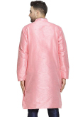 Light Pink Dupion Silk Embroidered Men's Kurta