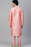 Light Pink Dupion Silk Men Kurta Pajama for Wedding & Party