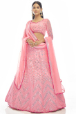 A Line Lehenga in Georgette Light Pink for Sangeet