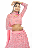 A Line Lehenga in Georgette Light Pink for Sangeet