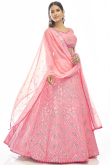 A Line Lehenga in Georgette Light Pink for Sangeet