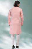 Light Pink Linen Cotton Men's Kurta Churidar 
