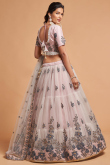 Light Pink Net Embroidered Lehenga