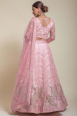 Net Lehenga in Light Pink colour with Resham Work for Party 