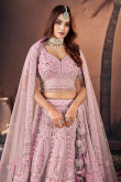Light Pink Sequins Embroidered Net Bridesmaid Lehenga 