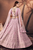 Light Pink Sequins Embroidered Net Bridesmaid Lehenga 