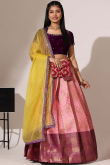Light Pink Silk Embroidered A Line Lehenga 