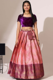 Light Pink Silk Embroidered A Line Lehenga 