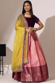 Light Pink Silk Embroidered A Line Lehenga 