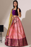 Light Pink Silk Embroidered A Line Lehenga 