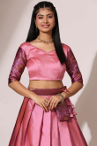 Light Pink Silk Woven Zari A Line Lehenga 