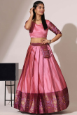 Light Pink Silk Woven Zari A Line Lehenga 