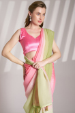 Light Pink Tissue Printed Shimmer Saree 