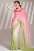 Light Pink Tissue Printed Shimmer Saree 