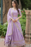 Light Purple A Line Silk Lehenga for Wedding 