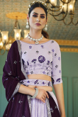 Sequins Work Light Purple Lehenga in Georgette for Wedding 