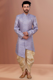 Light Purple Jacquard Woven Zari Men's Sherwani