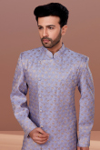 Light Purple Jacquard Woven Zari Men's Sherwani