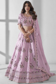 Light Purple Organza Sequins Embroidered Bridesmaid Lehenga 