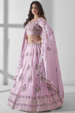 Light Purple Organza Sequins Embroidered Bridesmaid Lehenga 