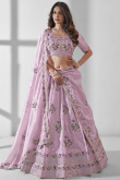 Light Purple Organza Sequins Embroidered Bridesmaid Lehenga 