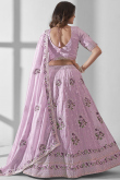Light Purple Organza Sequins Embroidered Bridesmaid Lehenga 