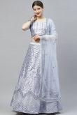 Light Purple Sequins Embroidered Silk Panelled Style Lehenga 
