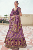 Light Purple Silk Blend Embroidered Lehenga For Wedding