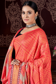 Light Red Pashmina Printed Casual Wear Saree