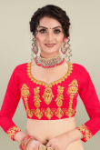 Light Red Satin Floor Length Lehenga Choli
