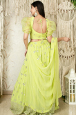 Light Yellow Georgette Lehenga with Zari Work for Party