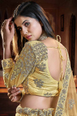 Light Yellow Net Embroidered Lehenga
