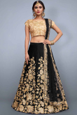 Black Silk Lehenga with Silk Choli and Net Dupatta