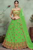 Pure Green Net Lehenga with Net Choli for Wedding & Party