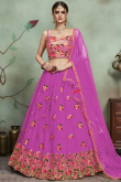 Fuchsia Pink Net Lehenga with Net Choli for Wedding & Party