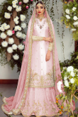 Light Pink Net Embroidered Pakistani Wedding Lehenga Choli