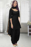 Black Cotton Patiala Suit for Eid
