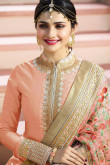Banglori Silk Eid Anarkali Suit In Pale Pink Color