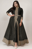 Plus Size Black Georgette Wedding Party Wear Anarkali Suit
