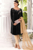 Black Velvet Frock Style Trouser Suit