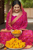 Magenta Georgette Saree With Georgette Blouse