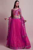 Magenta Pink Net A Line Lehenga